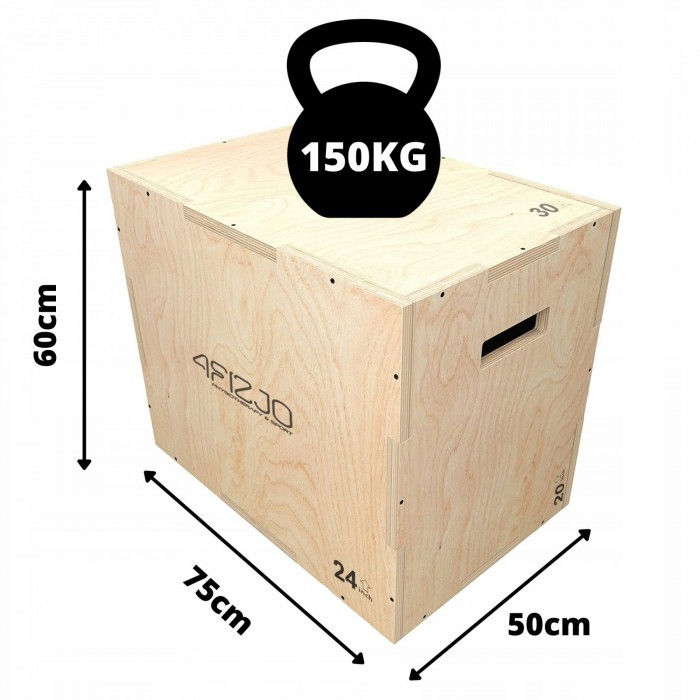 Бокс пліометричний (тумба для кросфіту) 4FIZJO 3 в 1 75 x 60 x 50 см дерев'яний (P-5907739317469)