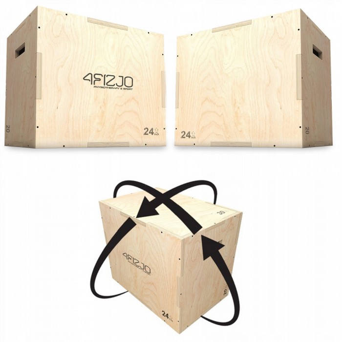 Бокс пліометричний (тумба для кросфіту) 4FIZJO 3 в 1 75 x 60 x 50 см дерев'яний (P-5907739317469)