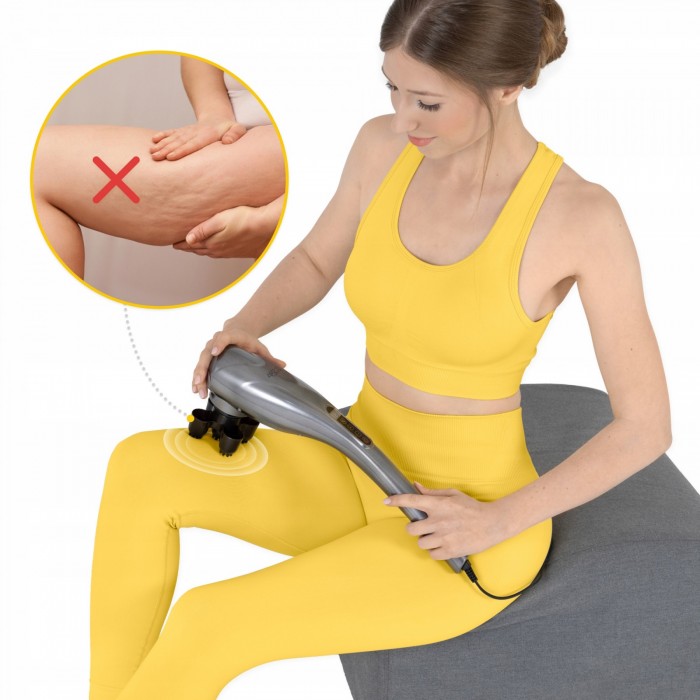 Ручний вібраційний масажер для тіла 4FIZJO Long Stick 7 в 1 Grey (P-5907739319135)