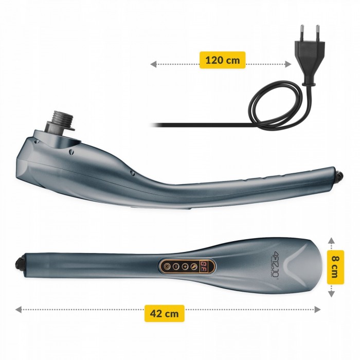 Ручний вібраційний масажер для тіла 4FIZJO Long Stick 7 в 1 Grey (P-5907739319135)