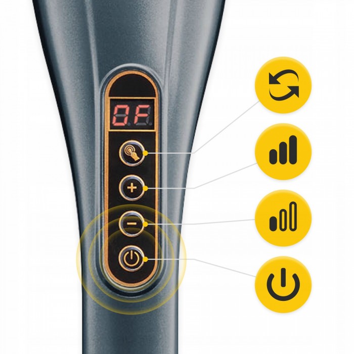 Ручний вібраційний масажер для тіла 4FIZJO Long Stick 7 в 1 Grey (P-5907739319135)