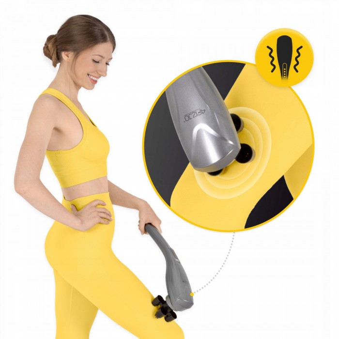 Ручний вібраційний масажер для тіла 4FIZJO Long Stick 7 в 1 Grey (P-5907739319135)