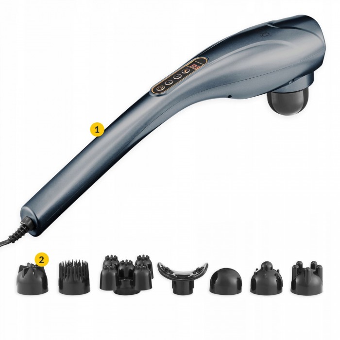 Ручний вібраційний масажер для тіла 4FIZJO Long Stick 7 в 1 Grey (P-5907739319135)