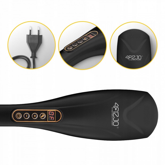 Ручний вібраційний масажер для тіла 4FIZJO Long Stick 7 в 1 Black (P-5907739319142)