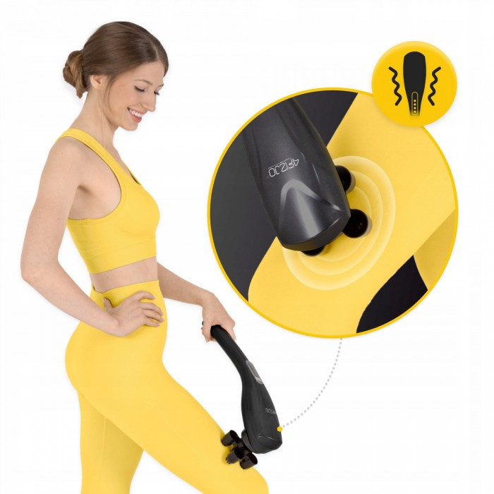 Ручний вібраційний масажер для тіла 4FIZJO Long Stick 7 в 1 Black (P-5907739319142)