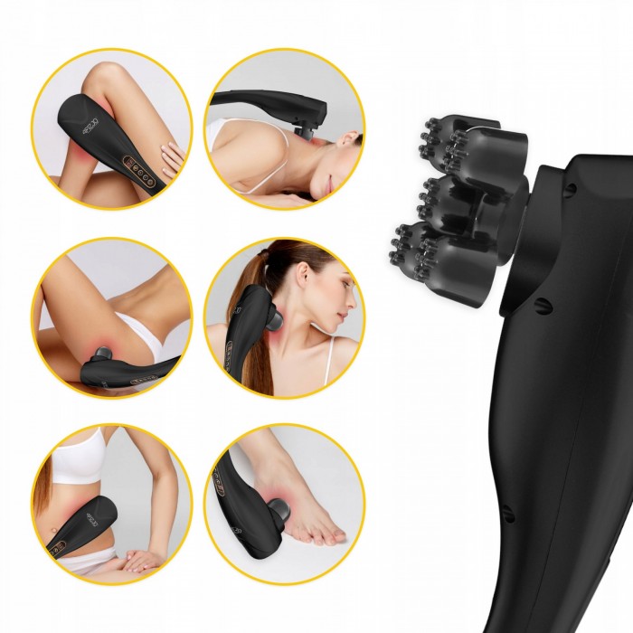 Ручний вібраційний масажер для тіла 4FIZJO Long Stick 7 в 1 Black (P-5907739319142)