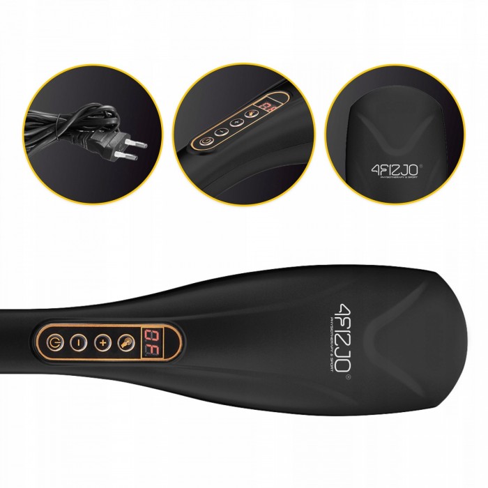 Ручний вібраційний масажер для тіла 4FIZJO Long Stick 7 в 1 Black (P-5907739319142)