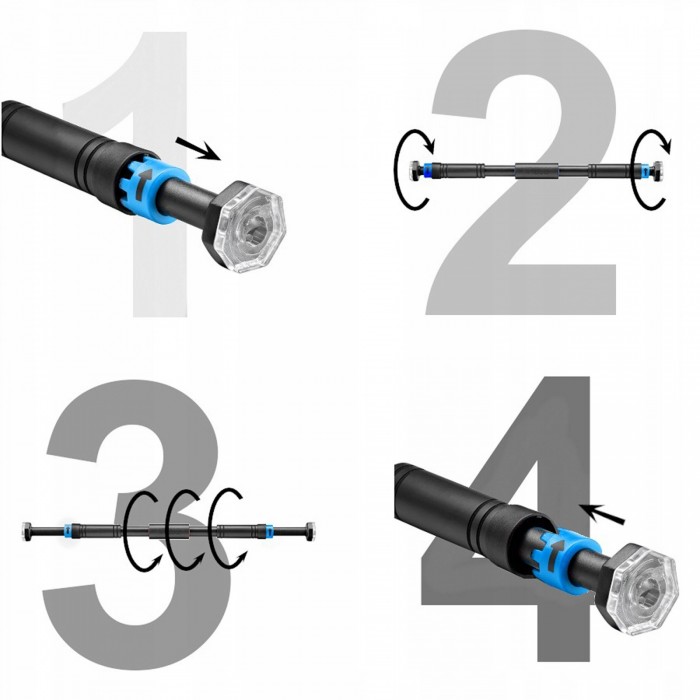 Турнік у дверний отвір розсувний 4FIZJO 66-100 см Black/Blue (P-5907739314758)