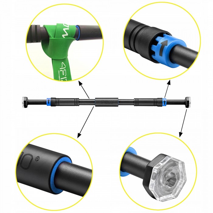 Турнік у дверний отвір розсувний 4FIZJO 66-100 см Black/Blue (P-5907739314758)