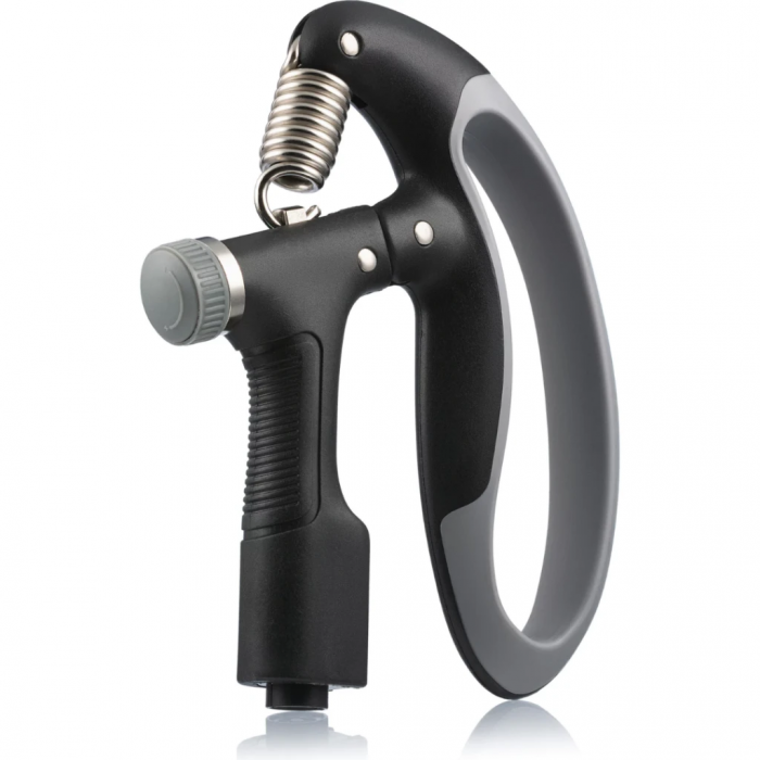 Эспандер кистевой пружинный регулируемый Gymtek 10-100 кг с счетчиком серо-черный