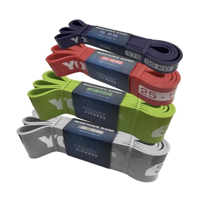 Набор резинок для подтягивания и тренировок York Fitness 4 шт (17,5 - 65 кг)