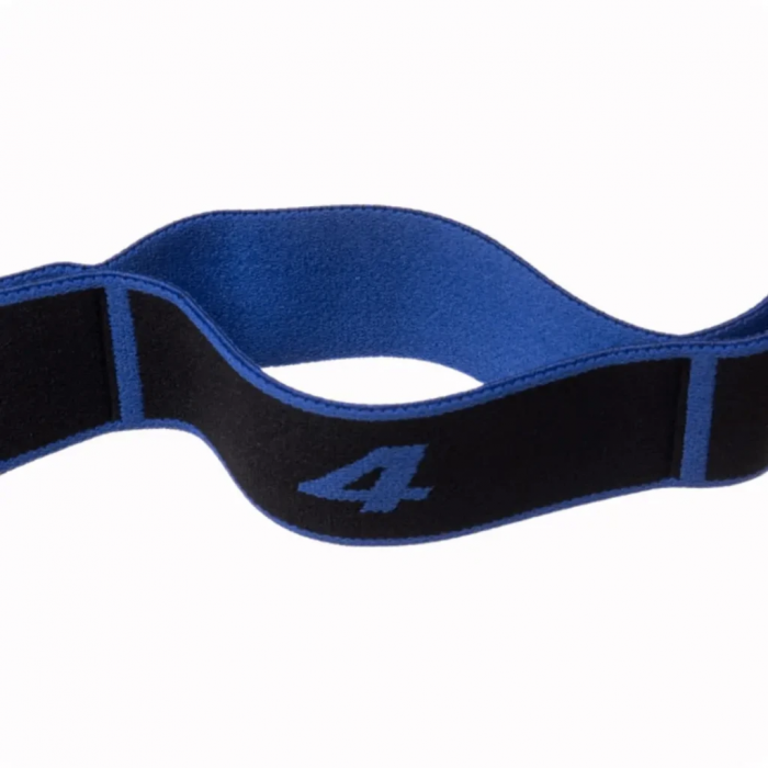 Резинка для фитнеса с петлями Queenfit 86,5 х 4см черно-голубая