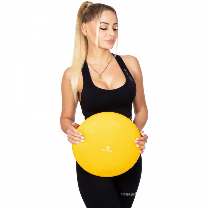 Балансувальна подушка (сенсомоторна) масажна Springos FA1069 Yellow