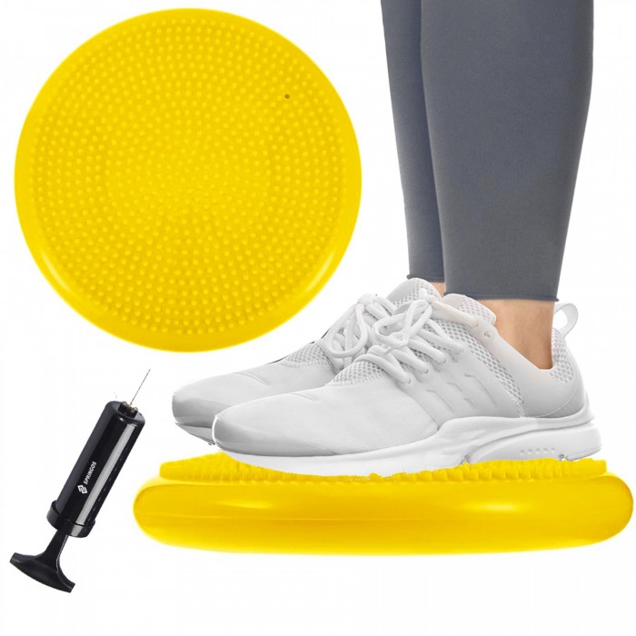Балансувальна подушка (сенсомоторна) масажна Springos FA1069 Yellow
