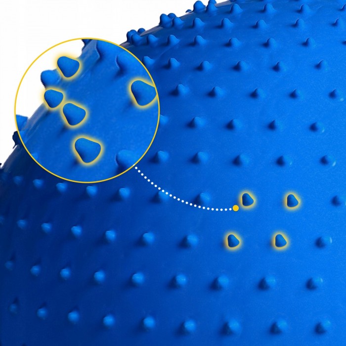 Мяч для фитнеса (фитбол) 4FIZJO 65 см массажный Anti-Burst Blue (P-5905973400213)