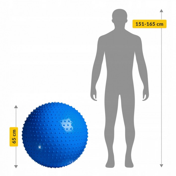 Мяч для фитнеса (фитбол) 4FIZJO 65 см массажный Anti-Burst Blue (P-5905973400213)