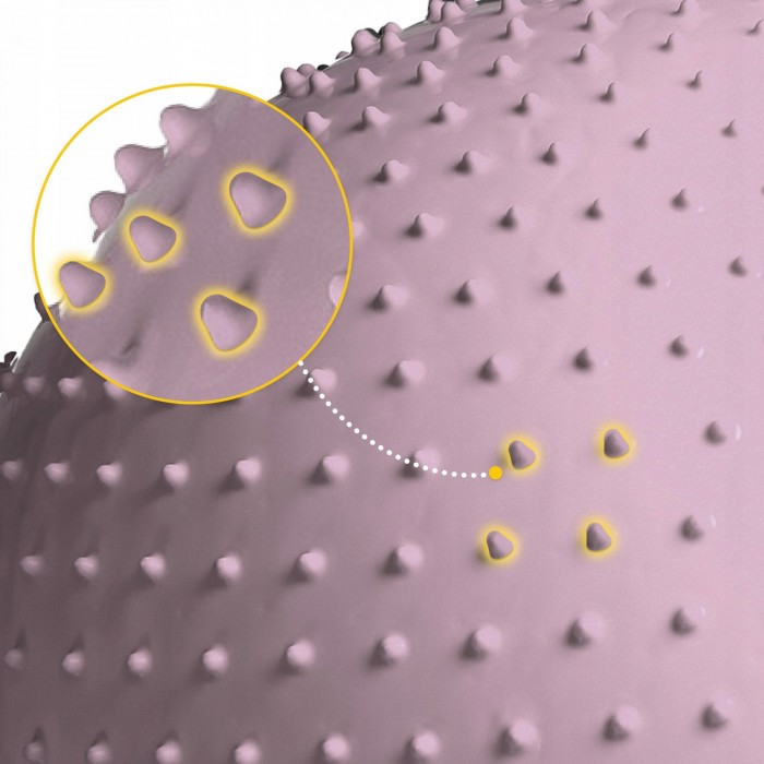 Мяч для фитнеса (фитбол) 4FIZJO 65 см массажный Anti-Burst Pink (P-5905973400220)