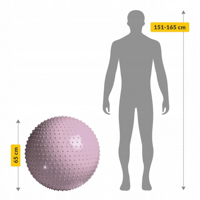 Мяч для фитнеса (фитбол) 4FIZJO 65 см массажный Anti-Burst Pink (P-5905973400220)