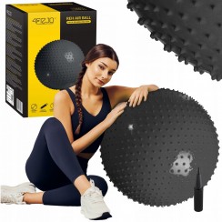 М'яч для фітнесу (фітбол) 4FIZJO 65 см масажний Anti-Burst Black (P-5905973400237)