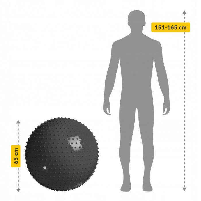 Мяч для фитнеса (фитбол) 4FIZJO 65 см массажный Anti-Burst Black (P-5905973400237)