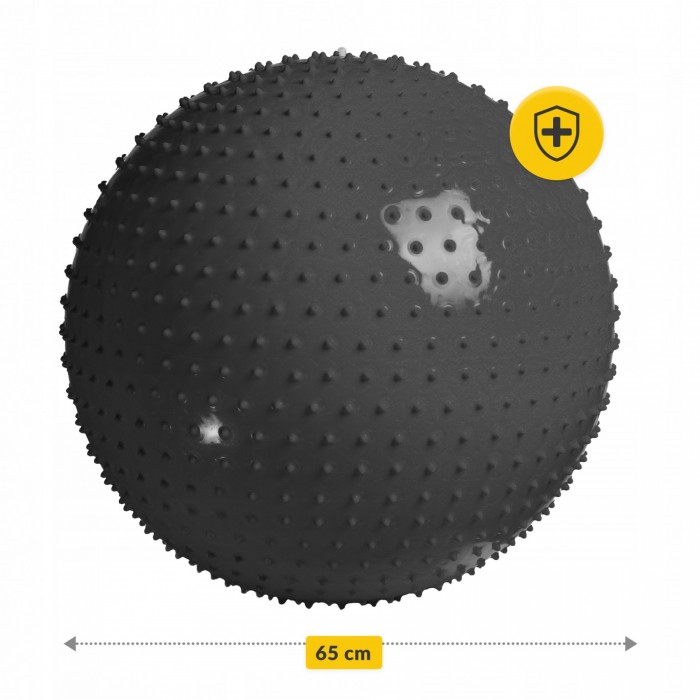 Мяч для фитнеса (фитбол) 4FIZJO 65 см массажный Anti-Burst Black (P-5905973400237)