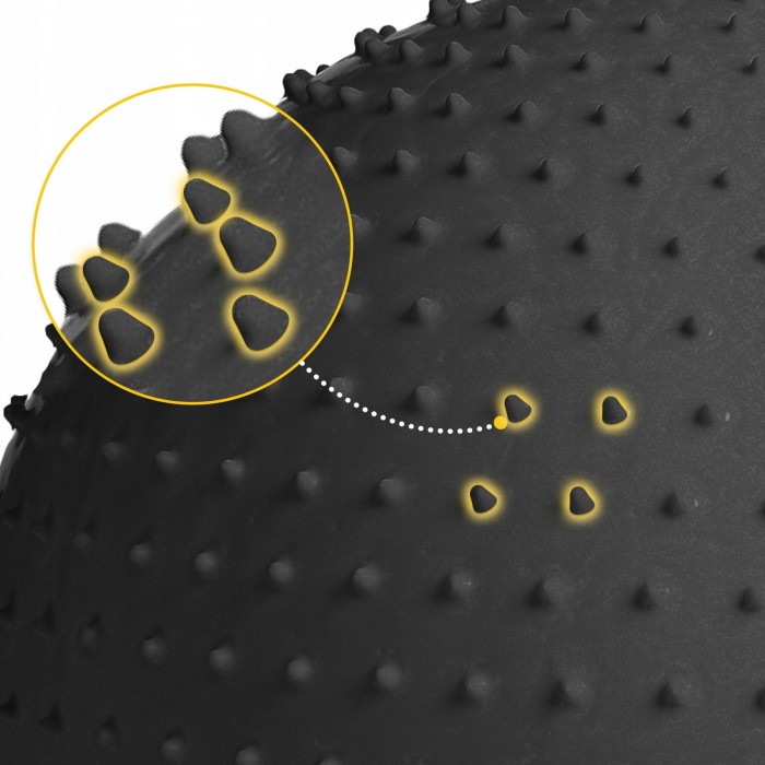 Мяч для фитнеса (фитбол) 4FIZJO 65 см массажный Anti-Burst Black (P-5905973400237)