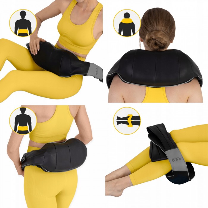 Накидка-массажер 4FIZJO Shiatsu Ultra+ для шеи и спины, аккумуляторный Black/Grey (P-5907739319098)