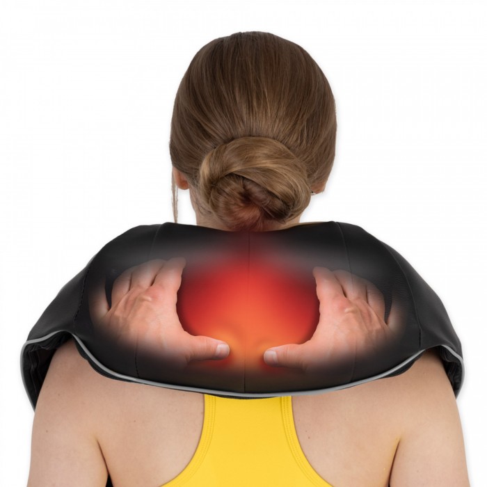 Накидка-массажер 4FIZJO Shiatsu Ultra+ для шеи и спины, аккумуляторный Black/Grey (P-5907739319098)