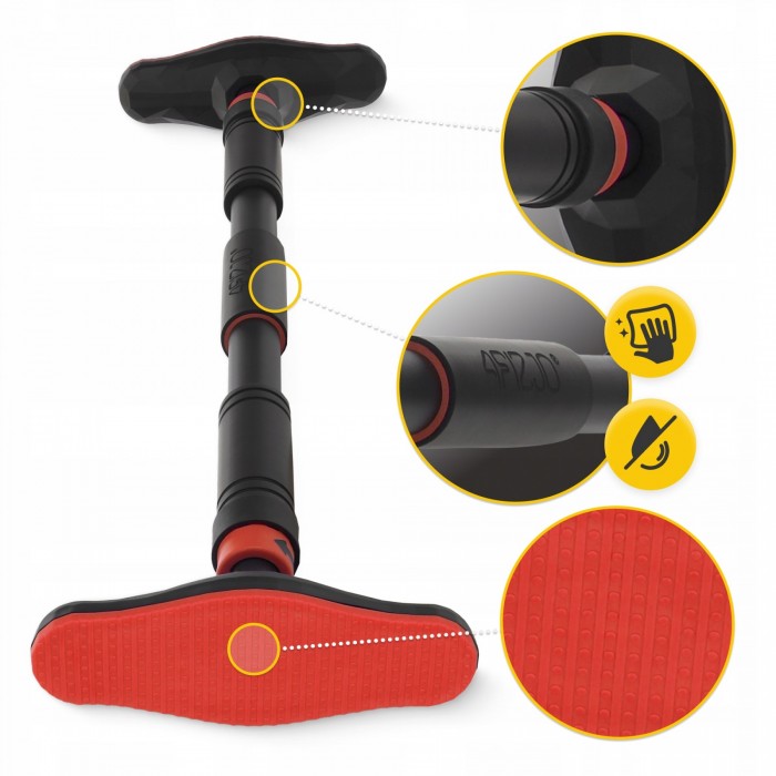 Турнік у дверний отвір розсувний 4FIZJO ULTRA 66-100 см Black/Red (P-5905973400336)