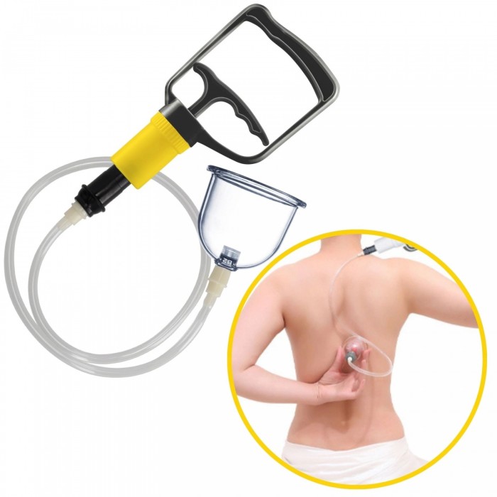 Вакуумні масажні банки 4FIZJO для тіла (китайські/антіцелюлітні банки) 24 шт з помпою (P-5907739319913)