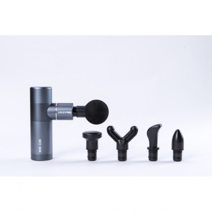 Перкусійний масажер "MINI MASSAGE GUN" LivePro LP8513 сірий