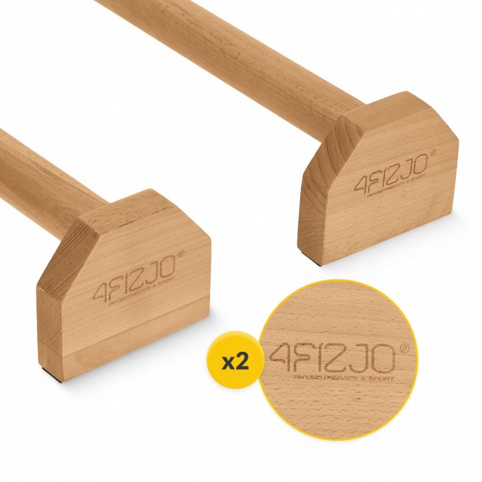 Упори для віджимань (паралетси) 4FIZJO 50 см дерев'яні, подовжені (P-5905973400367)