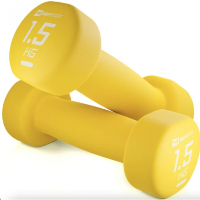 Гантели для фитнеса неопреновые круглые Hop-Sport HS-V015DR 2x1,5 кг желтый