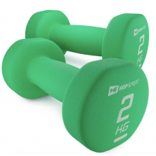 Набор гантелей для фитнеса неопреновых круглых Hop-Sport HS-V020DR 2x2 кг зеленый
