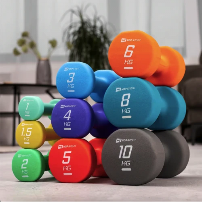 Набор гантелей для фитнеса неопреновых круглых Hop-Sport HS-V020DR 2x2 кг зеленый