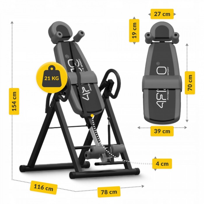 Стіл інверсійний 4FIZJO регульований Black/Grey (P-5905973401951)