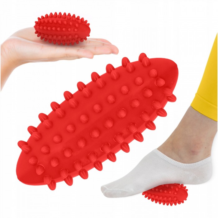 М'яч масажний огірок 4FIZJO Spike Bean 11.5 x 5 см Red (P-5905973400190)