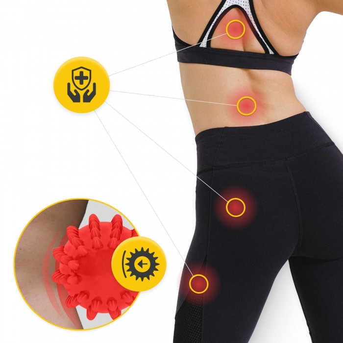 М'яч масажний огірок 4FIZJO Spike Bean 11.5 x 5 см Red (P-5905973400190)