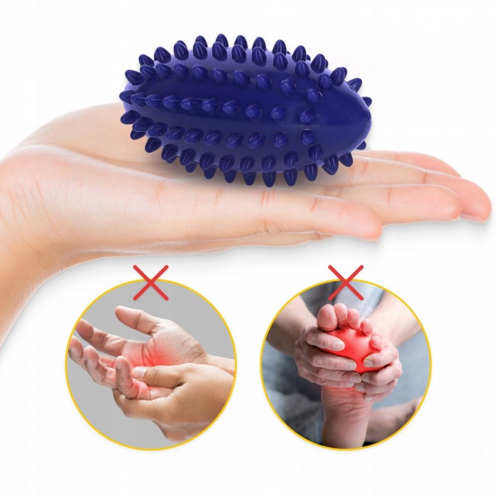 Мяч массажный огурец 4FIZJO Spike Bean 11.5 x 5 см Blue (P-5905973400183)