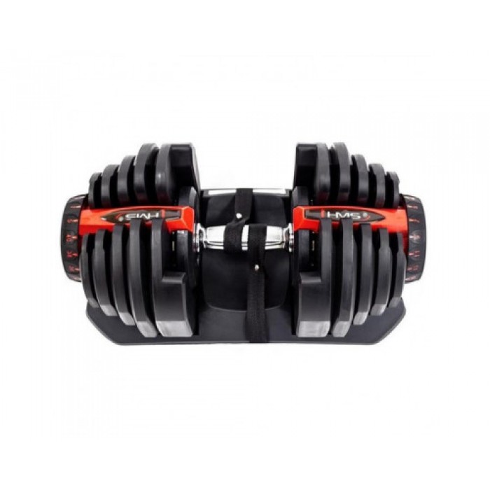 Регульована гантель SR80 HMS 2,8-37,5 кг чорно-червона