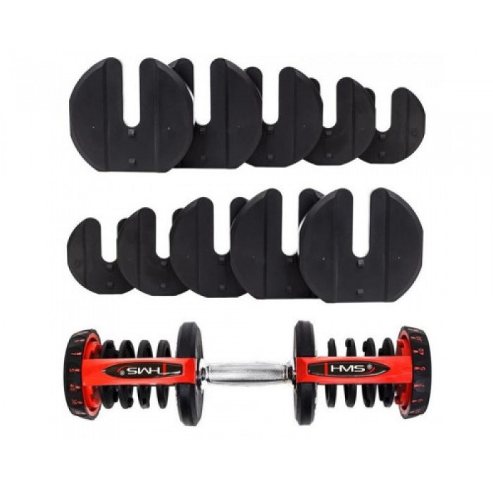 Регульована гантель SR80 HMS 2,8-37,5 кг чорно-червона