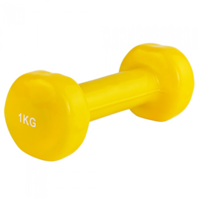 Гантель для фитнеса виниловая Stein 1 кг 1шт желтая