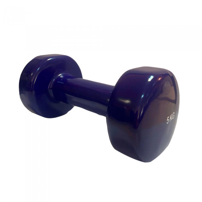Гантель для фитнеса виниловая Stein 5 кг 1шт темно-синяя DB3012-5