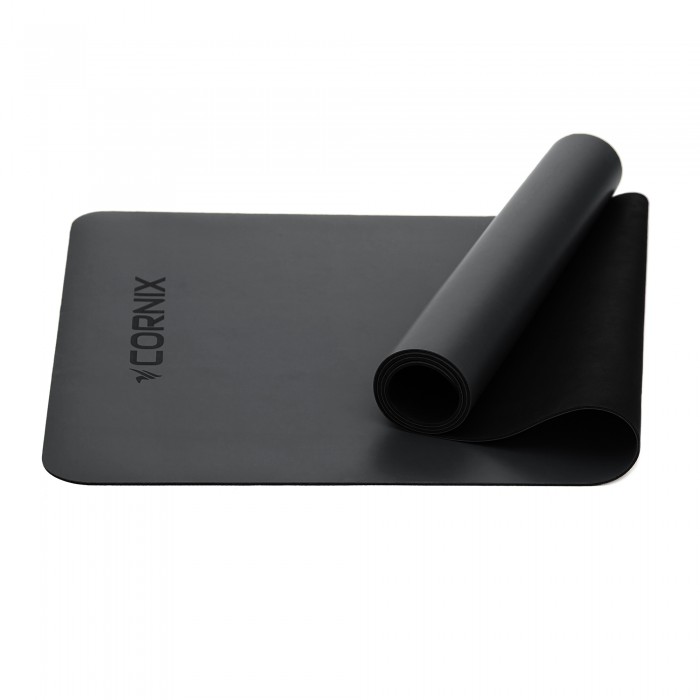 Килимок спортивний Cornix PU 183 x 68 x 0.4 см для йоги та фітнесу XR-0317 Black