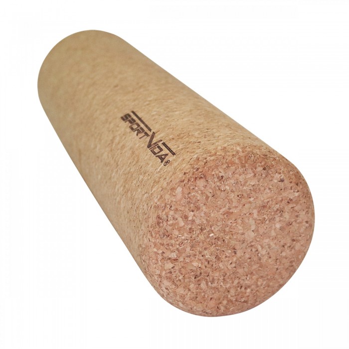 Массажный ролик (валик) для спины из пробкового дерева SportVida 33 x 10 см SV-HK0315