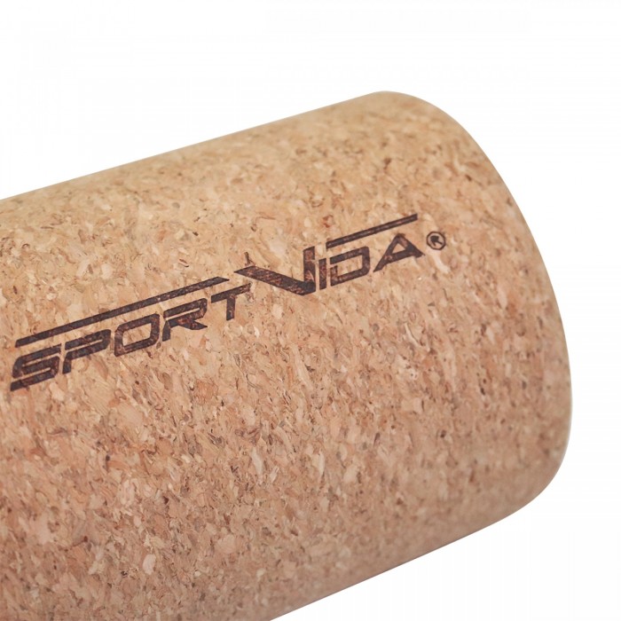 Массажный ролик (валик) для спины из пробкового дерева SportVida 33 x 10 см SV-HK0315