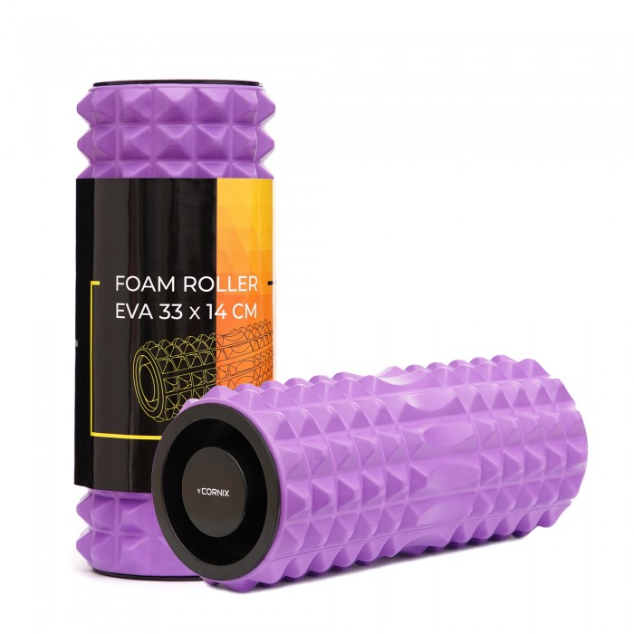Масажний ролик Cornix EVA 33 x 14 см (валик, роллер) XR-0338 Violet