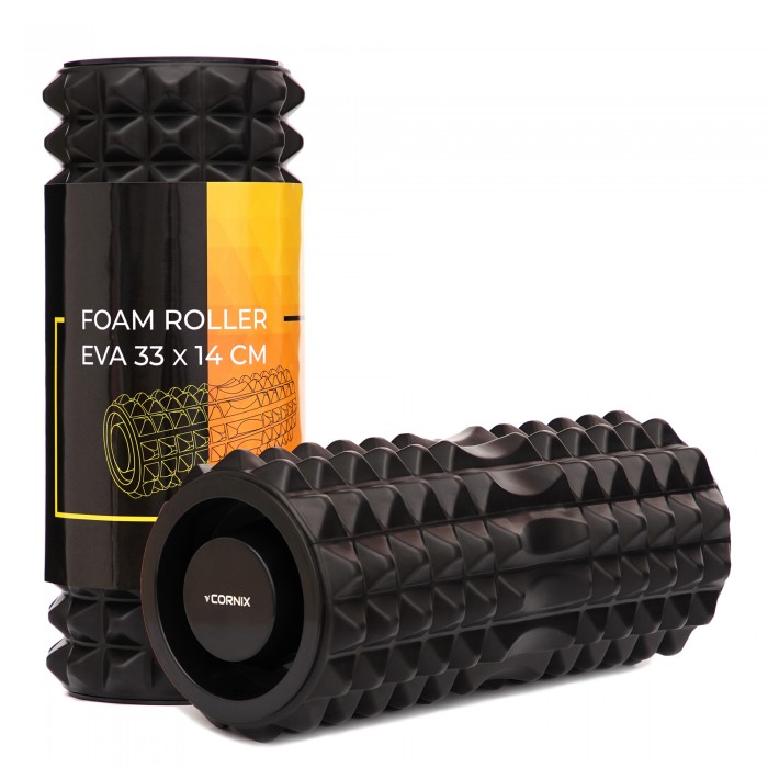Массажный ролик Cornix EVA 33 x 14 см (валик, роллер) XR-0341 Black