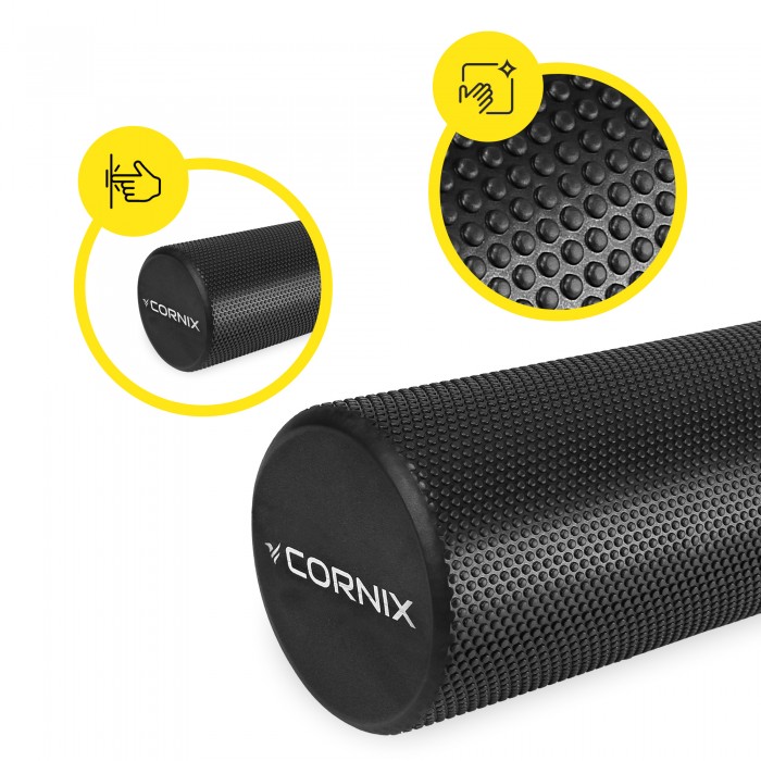 Масажний ролик Cornix EVA+ 45 x 15 см (валик, роллер) XR-0305 Black