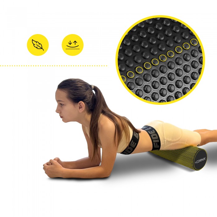 Масажний ролик Cornix EVA+ 45 x 15 см (валик, роллер) XR-0305 Black